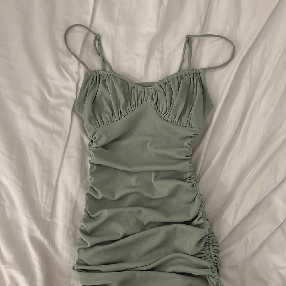 Green Princess Polly Ruched mini Dress
